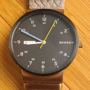 Skagen Ancher Beige NATO Day-Date Watch